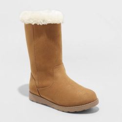 Cat & Jack Girls' Nina Zipper Winter Shearling Style Boots - Botas con cremallera