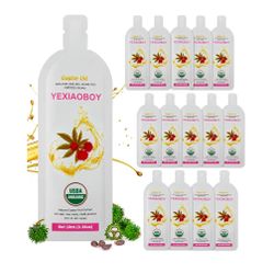 USDA Certified Organic Golden Castor Oil (4Oz), Pure Cold-Pressed Hexane Free Organic Castor Oil Unrefined for Face, Hair Treatment Starter, Skin Mois