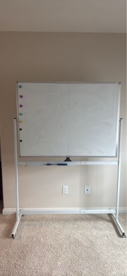 Large Mobile Double-Sided Whiteboard