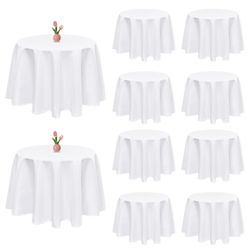 White Round Tablecloths