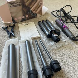 5 in 1 Curling Wand Set & Extra Thick Curling Iron 