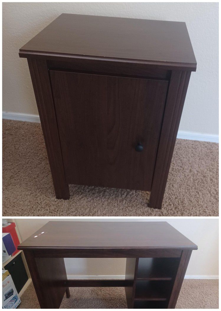 IKEA Brusali Set: Nightstand (discontinued) and Desk (Both: Good Used Condition)