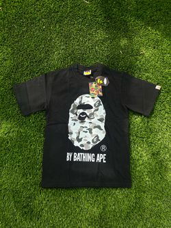 Black and light blue small Bape tee