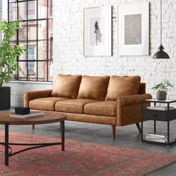 Ainsley 73.6” Vegan Leather Sofa BRAND NEW / Nuevo