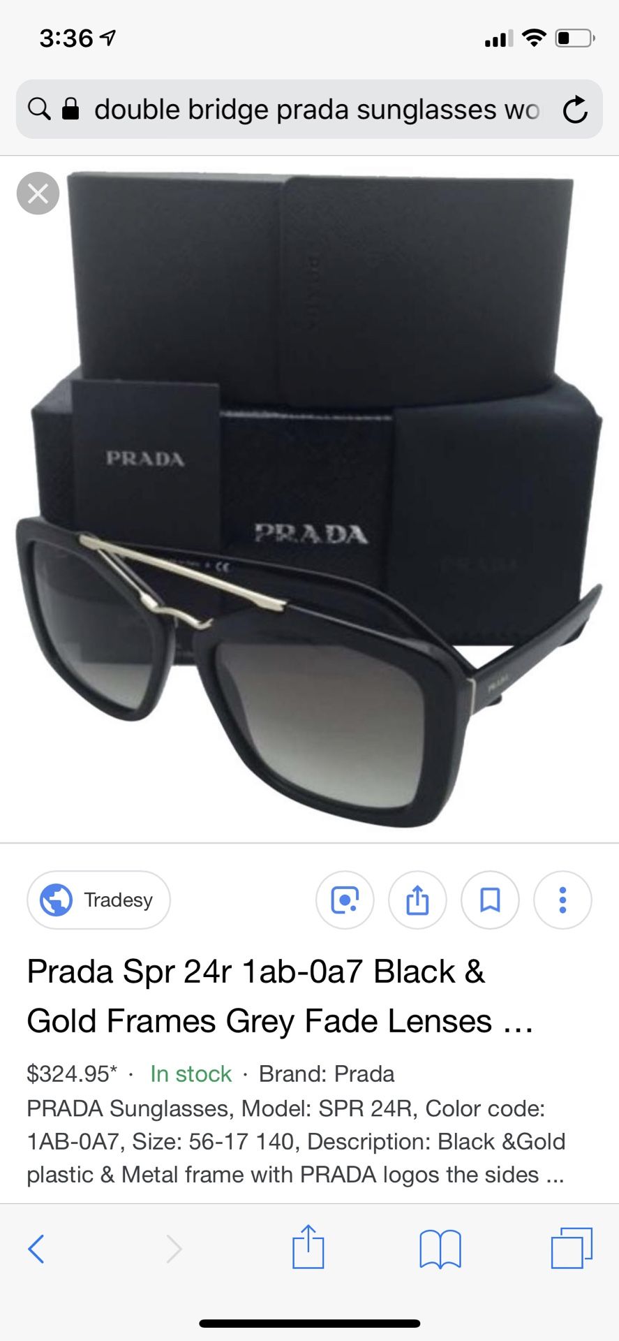 Authentic Prada double bridge Sunglasses