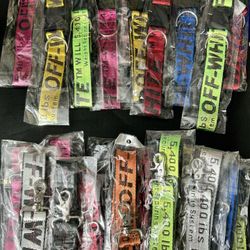 White Off Collar And Leashes 