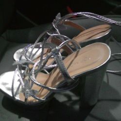 Women's Top moda Butterfly Strappy Silver Heels