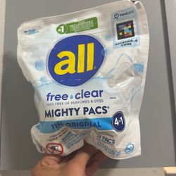 all Free & Clear Mighty Pacs Laundry Detergent, Unscented, 19 ct