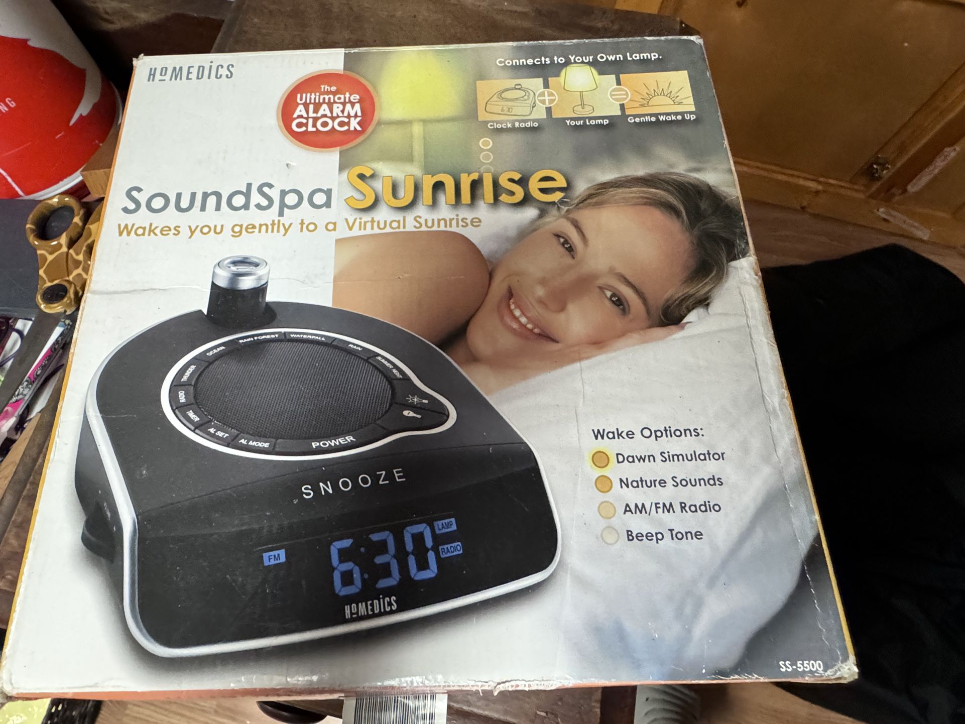 Sunrise / Dawn Stimulator (using YOUR lamp) Plus Time Projector/ Sounds/ Clock/ Alarm