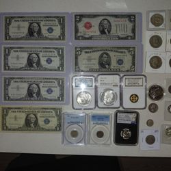 Silver Coins ,Currency  and Arizona Goldbacks 