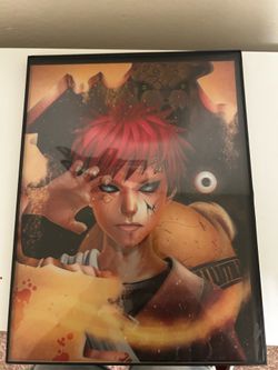 Holographic Gaara Room Poster with picture frame