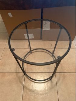 Top glass side table stand