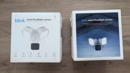 2 New Sealed Blink Wired Floodlight Security Cameras — $80 for Both