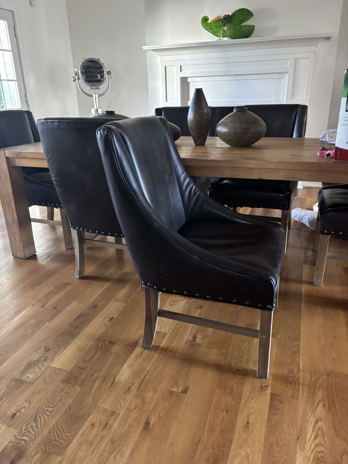 6 Restoration Hardware Leather Chairs 