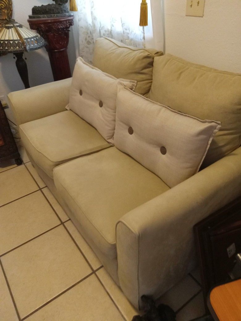 2 Person Suede Leather. Clean. Sofa