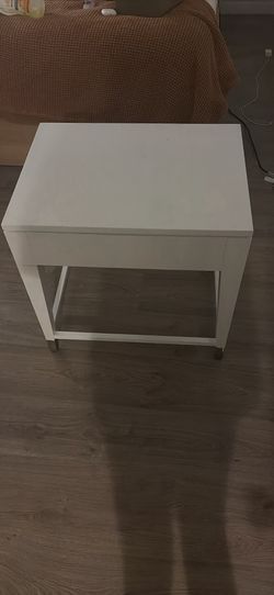 White Single Drawer Nightstand