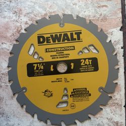 DeWALT 7-1/4” Circular Saw Blade – 24T Carbide (New)