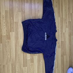 vintage navy adidas windbreaker