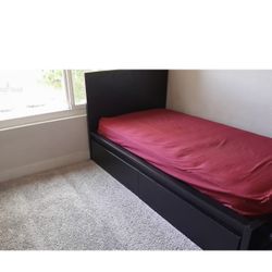 Twin Bed Frame/ Single Bed Frame With Two Big Drawers 