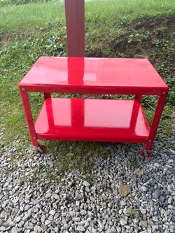 IKEA Red Metal Serving Trolley