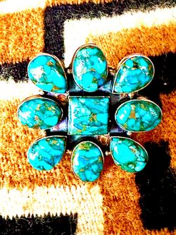 AUTH NAVAJO LUXURY STERLING HANDMADE LG SONORA GOLD AJUST 5-10 UNISEX RING ASK $450 BARGAIN CASH