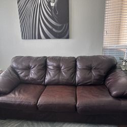 Leather Sofa + Loveseat