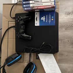 PS4 slim 1tb w/ bundle (psPlus$25, headset, 4 games)