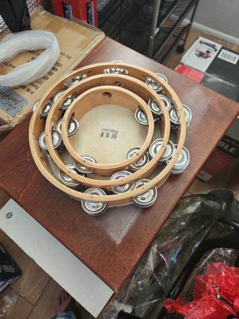 Three Set Round Tambourine