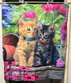 Cute kittens handmade fabric wall hanging