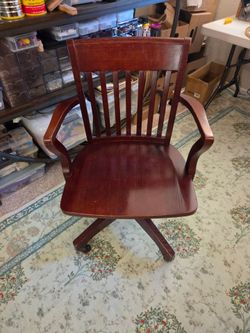 Vintage Wooden Swivel Chair