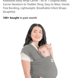 KeaBabies Baby Wrap Carrie With Sling Rings 