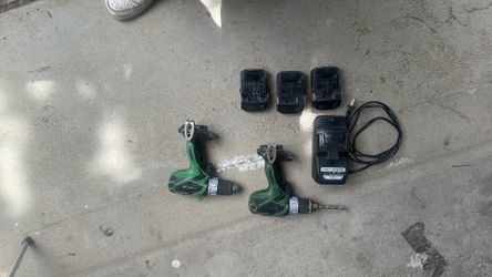 Hitachi Drills And 3 Batteries W/ Charger