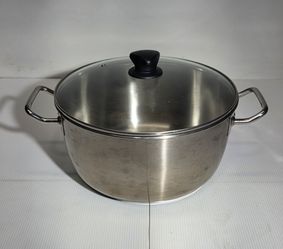 Wide MORGAN WARE 12 qt Stock Pot, 3 Ply Induction Bottom, 18/10 Stainless Steel