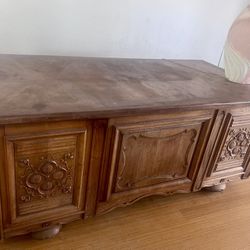 Antique Carved Wood Desk