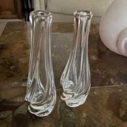 St Louis 8” Crystal Bud Vases
