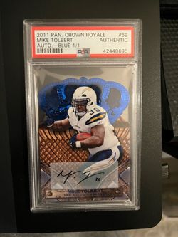 PANINI SAN DIEGO CHARGERS MIKE TOLBERT AUTOGRAPH CARD 1/1