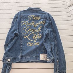 True RELIGION RED DENIM JACKET SIZE 3XL BRAND NEW 