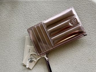 Tory Burch Pink Metallic Zip Wallet
