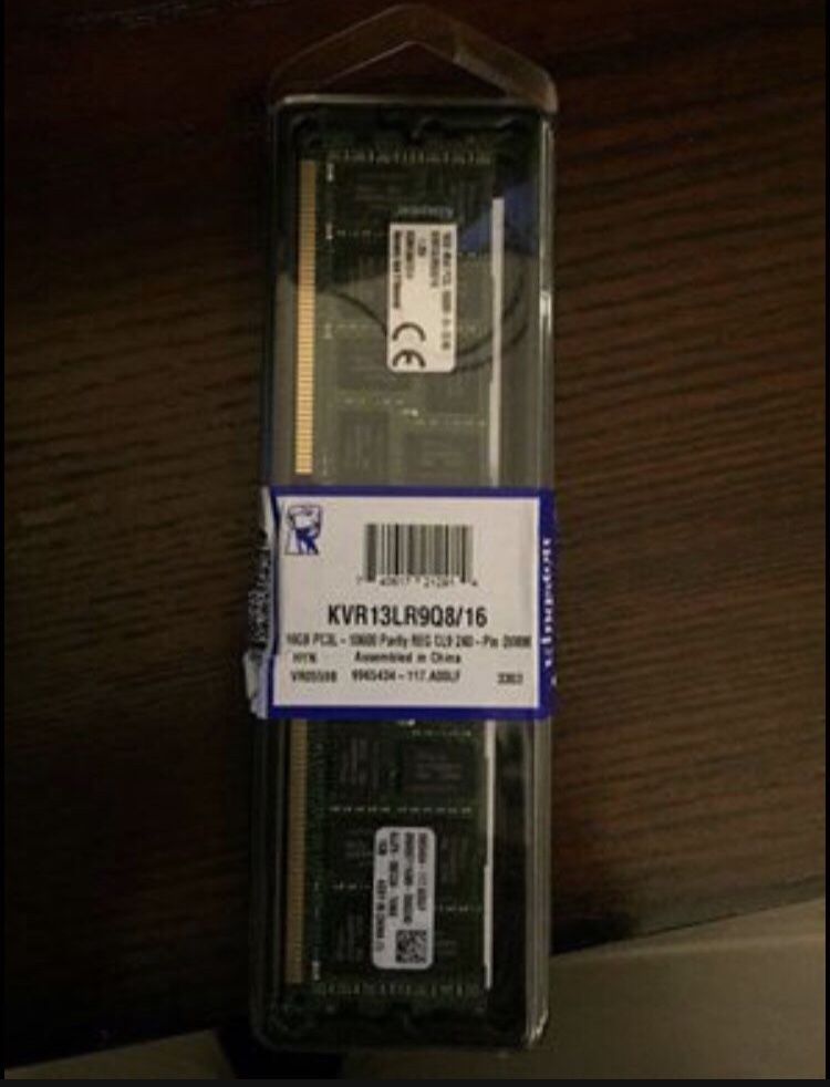Kingston PC3-10667 16 GB DIMM 1333 MHz DDR3 SDRAM Memory (KVR13LR9Q8/16)