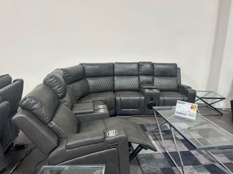 Brand new power reclining LED Sectional sofa w/ speakers