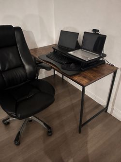 Wood and Metal Computer Desk