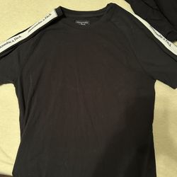 Abercrombie and Fitch logo tape shoulder t-shirt 