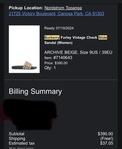 Burberry Slides Size 9 Woman But Run small Im A 71/2 /8