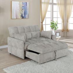 Tufted Cushion Sleeper Sofa Bed Light Grey- Finance Available 