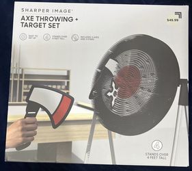 Sharper Image 4 Feet Tall Axe & Star Throwing Target Set New Open Box
