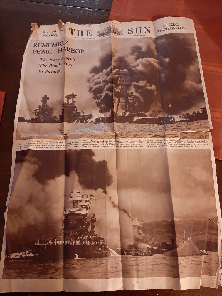 1942 remember Pearl Harbor news papper