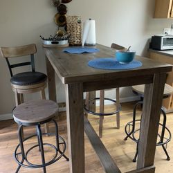 Tall Kitchen Bar Stool Table Set