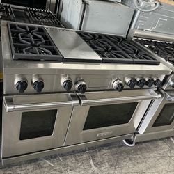 Wolf Stainless Steel Dual Fuel 48” Range With Double Oven