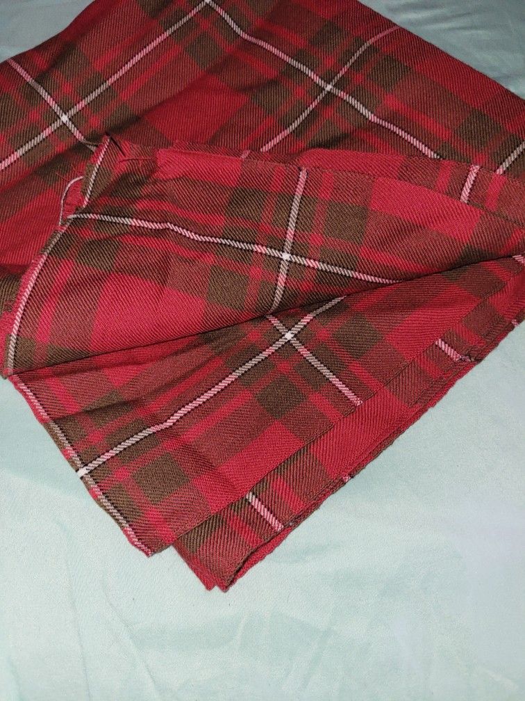 Red Plaid Wool Fabric