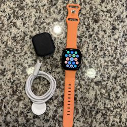 Apple Watch Series 10 GPS 42mm Black with orange band (band not apple)    1 year apple warranty Brand New 